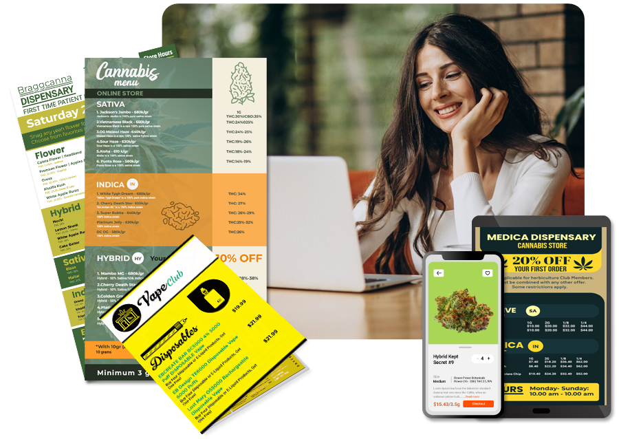 Choose your dispensary digital menu board from online gallery | Cannamako