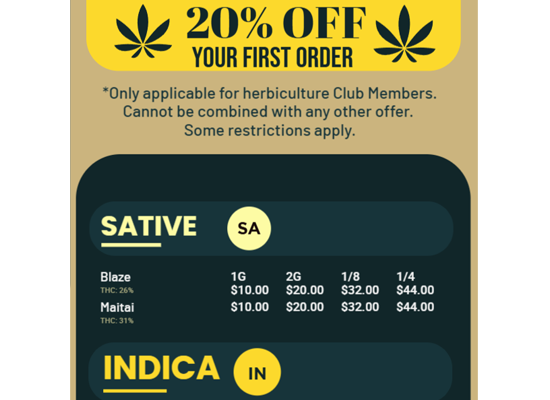 Cannabis (Marijuana) digital menu board templates for flowers only | Cannamako digital menu maker