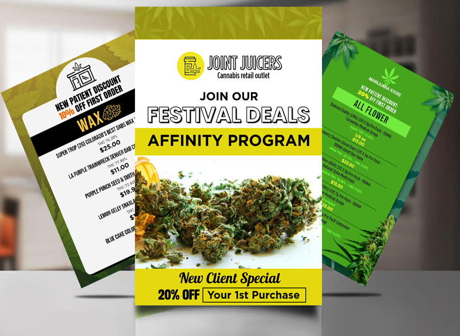 Cannamako Cannabis Marijuana menu design | Design your marketing content such as Posters, Flyers, Business card etc. with our online design tool for free