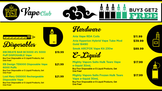 Vape menu board design | Cannamako design tool