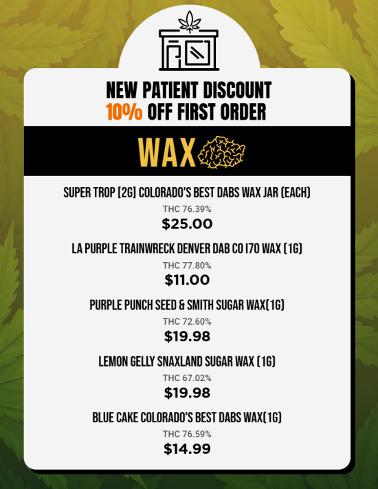 Wax Cannabis Digital Menu Template