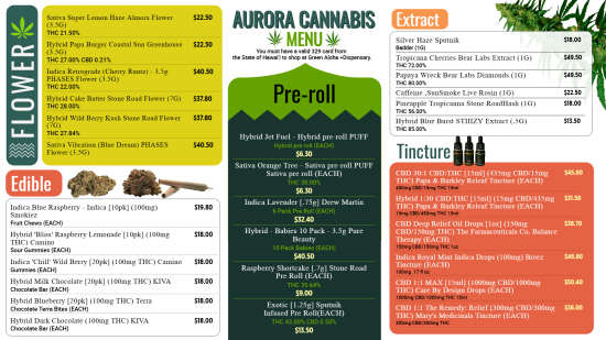 Cannabis Dispensary menu Design | Cannamako design tool